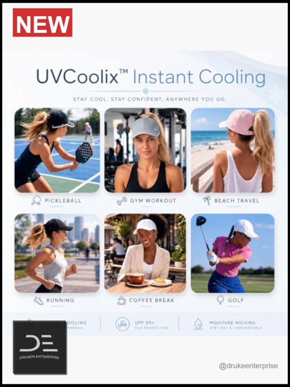 Cooling UPF50+ Ponytail Baseball Cap, Breathable Lightweight Golf Running - Picture 6 of 7
